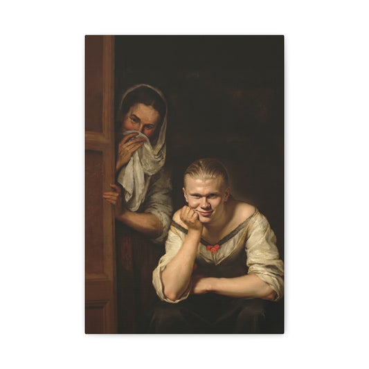 Funny smirking haaland Bathroom Wall Art -  12 X 18 Canvas