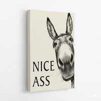 Funny Bathroom Wall Art - "Nice ass" 12 X 18 Canvas Print
