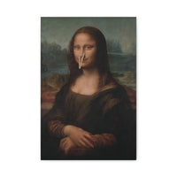 Funny Bathroom Wall Art - "Monalisa" 12 X 18 Canvas Print